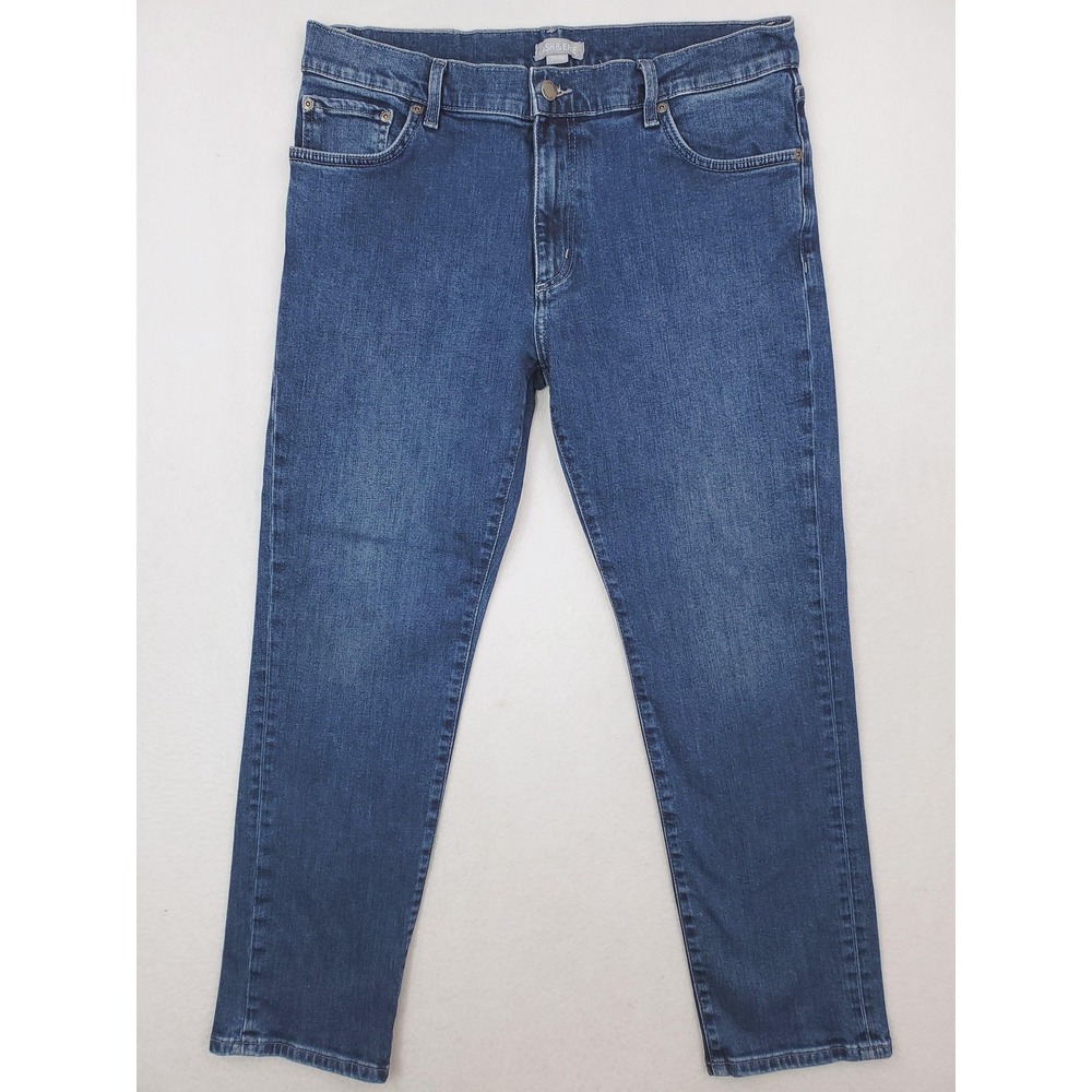Ash & Erie Jeans Mens 34x29 Blue Slim Tapered Stretch Denim Pants Medium Wash